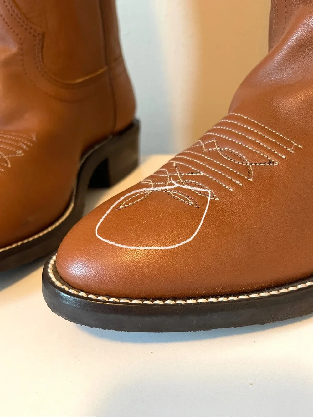 NWT Hondo Pride Collection Western Boots - Hand Crafted Natural Retan - Size 8EE